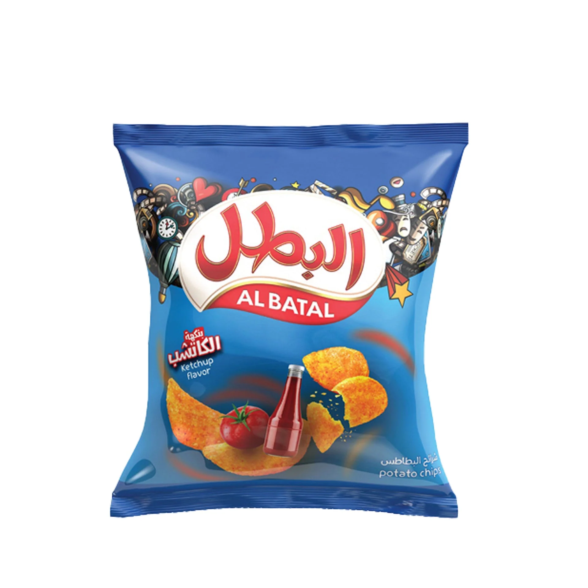 Al Batal Ketchup Potato Chips โ ุงูุจุทู available at Hana Market
