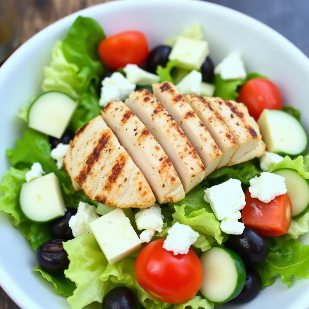 Grilled Chicken Greek Salad from the Hana Market deli