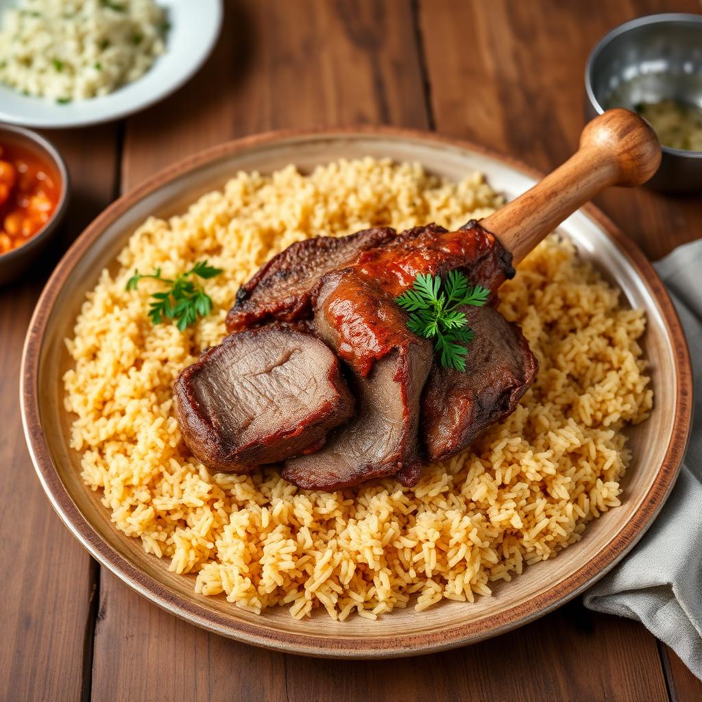 Masloug Lamb โ ูุญู
ู
ุณููู ู
ุน ุงูุฑุฒ from the Hana Market deli