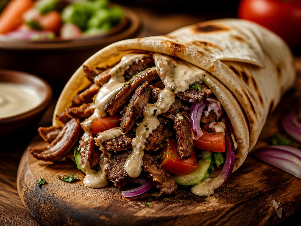 Beef Shawarma Wrap from the Hana Market deli